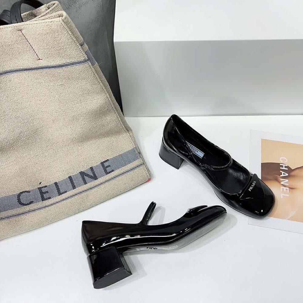 Prada Women Patent Leather Pumps in 45mm Heel Height-Black - image 7