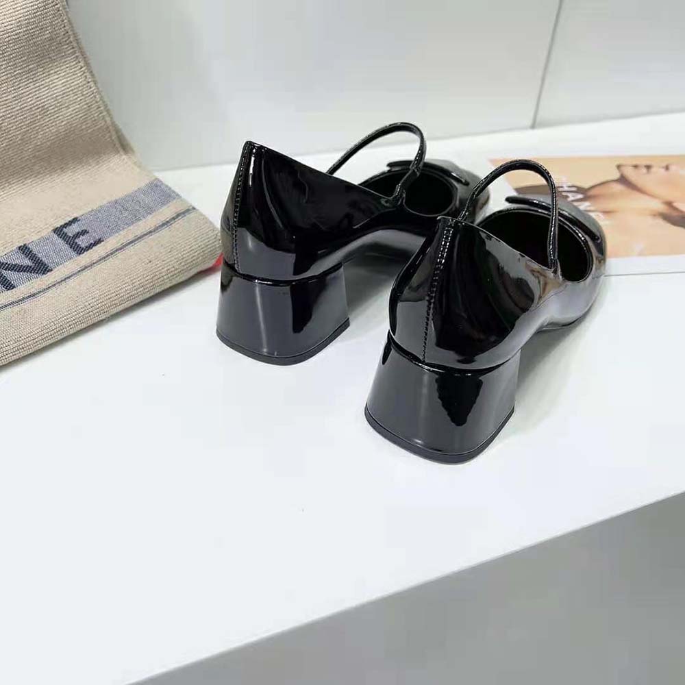 Prada Women Patent Leather Pumps in 45mm Heel Height-Black - image 9