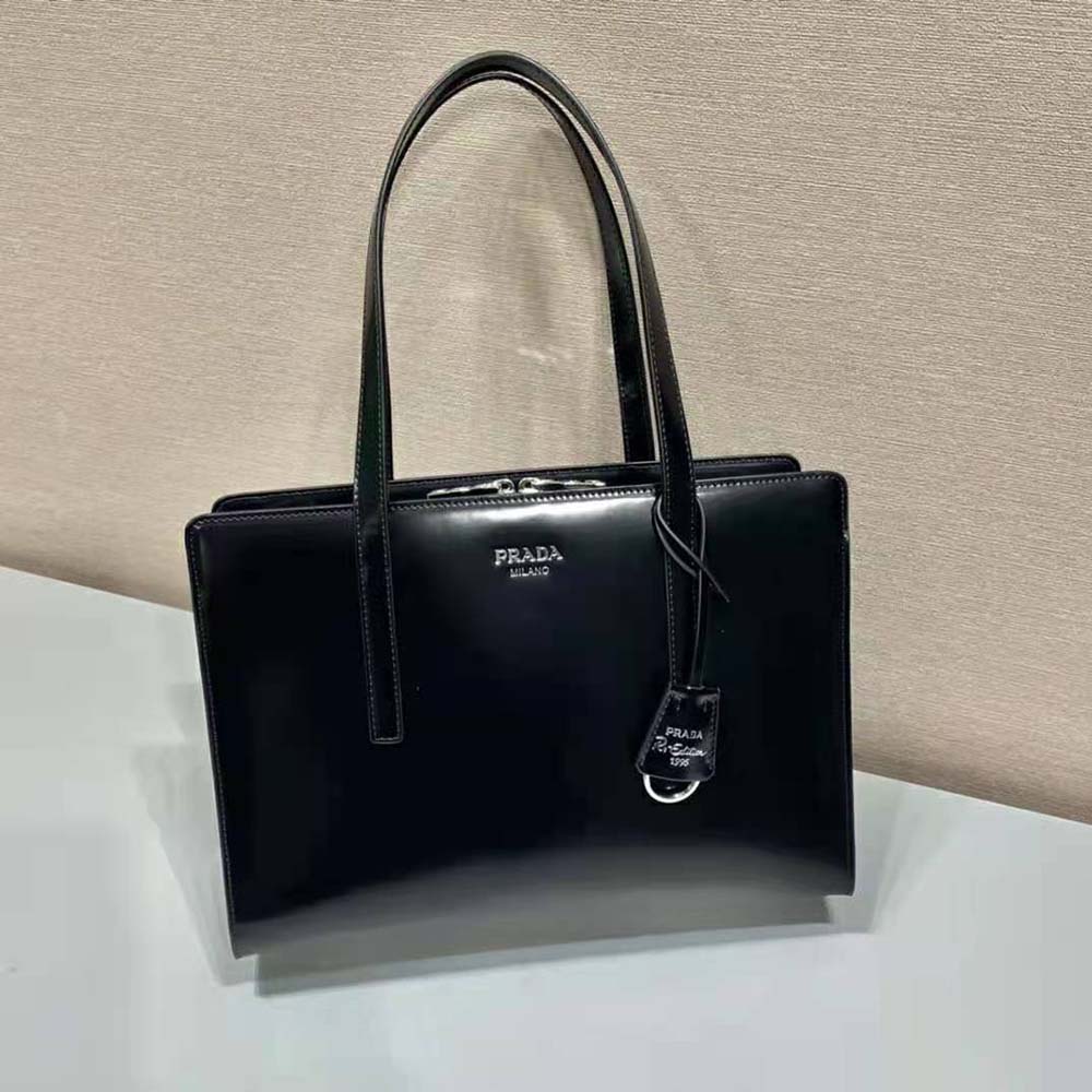 Prada Women Re-Edition 1995 Brushed-Leather Medium Handbag-Black - image 5