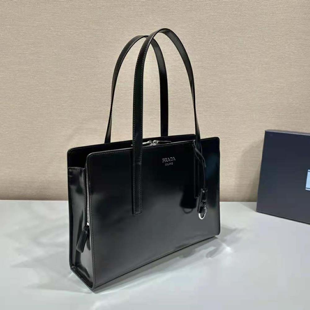 Prada Women Re-Edition 1995 Brushed-Leather Medium Handbag-Black - image 6