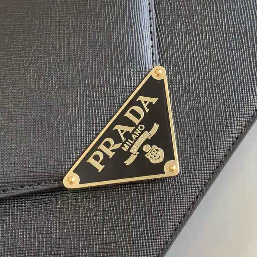 Prada Women Saffiano Leather Shoulder Bag-Black - image 9