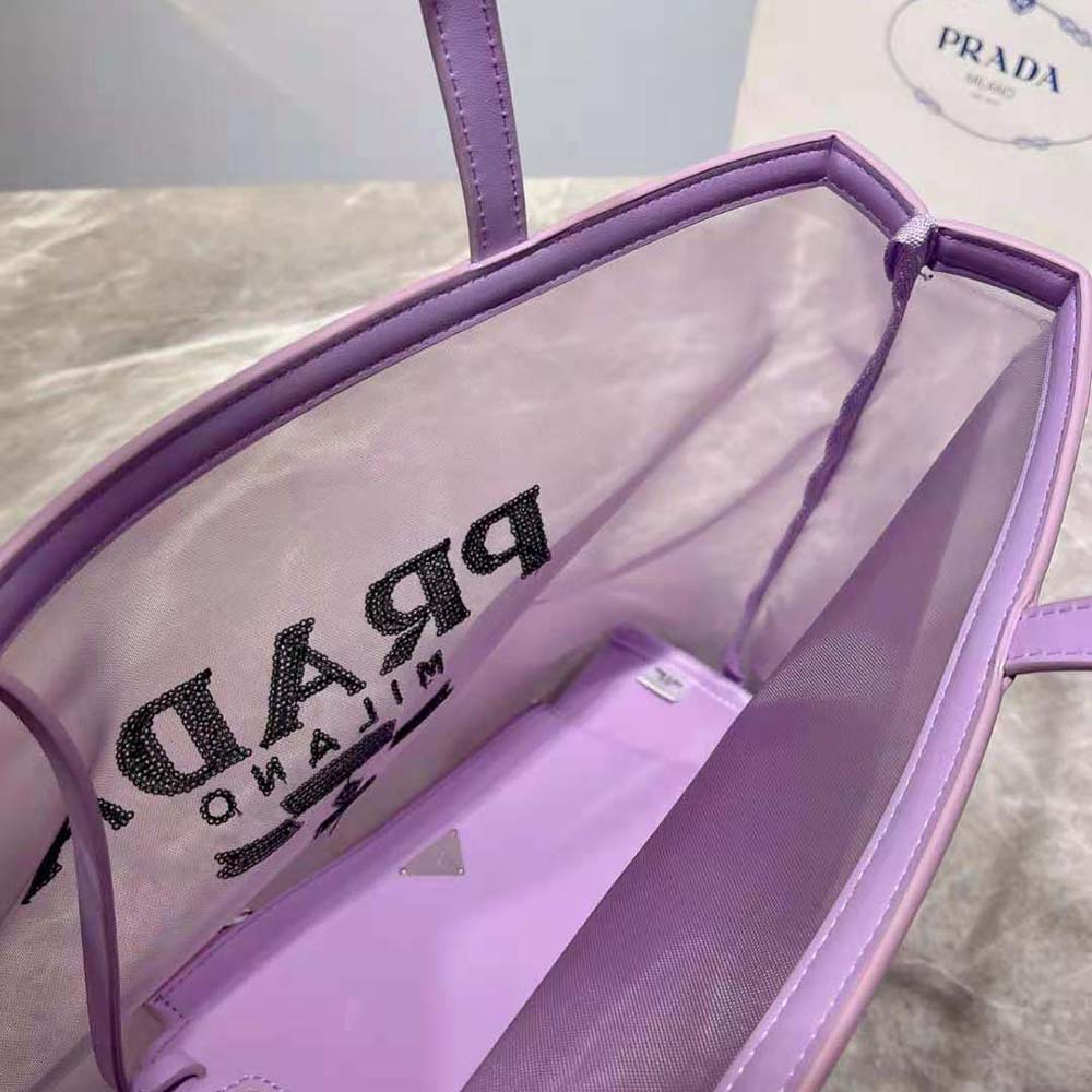 Prada Women Sequined Mesh Tote Bag-Purple - image 9