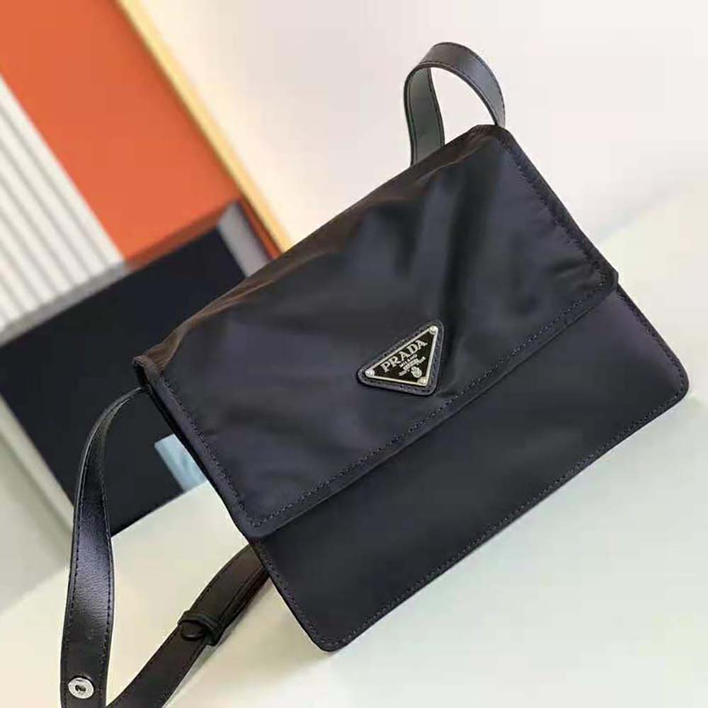 Close-up of padded nylon texture on Prada Women Small Padded Re-Nylon Shoulder Bag-Black