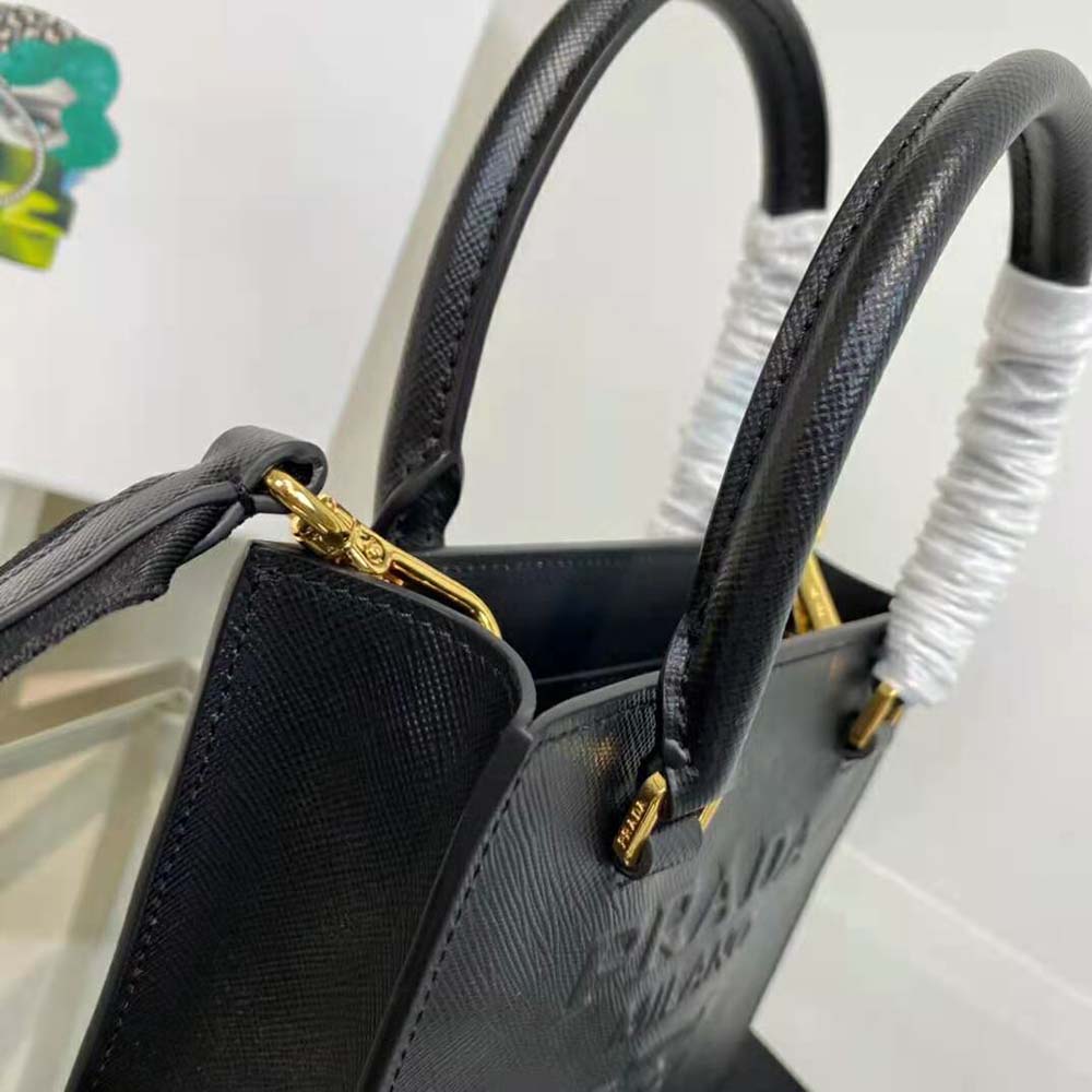 Prada Women Small Saffiano Leather Handbag-Black - image 10