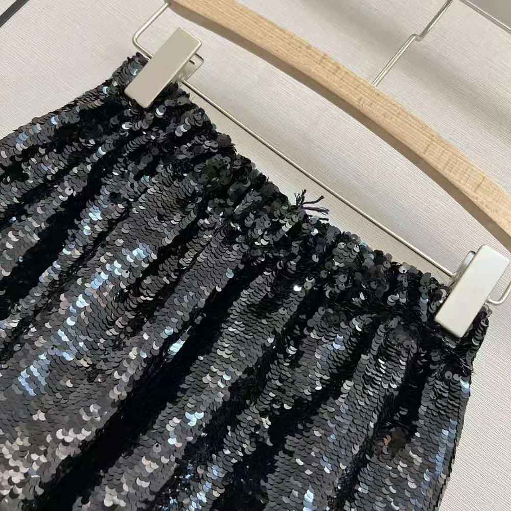 Prada Women Sparkling Sequin Chiffon Shorts with Sporty Allure - image 4