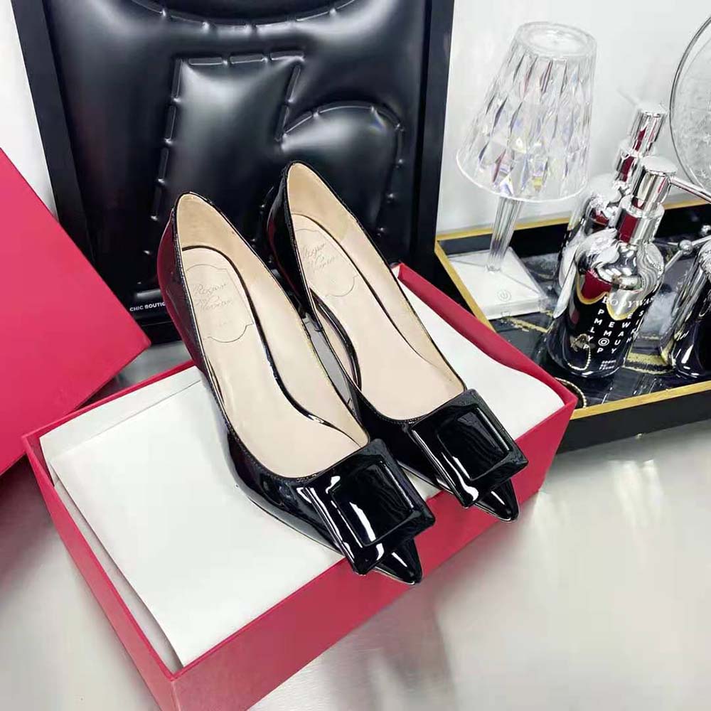 Top angle showing sleek silhouette of Roger Vivier Women Viv In The City Pumps
