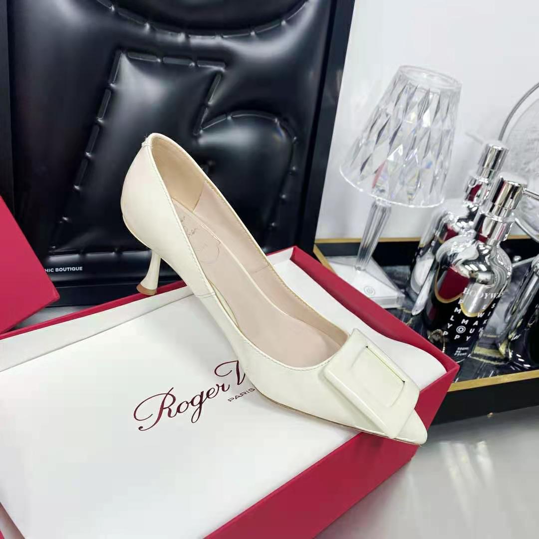 Roger Vivier Women Viv In The City Pumps in Patent Leather-White - image 7
