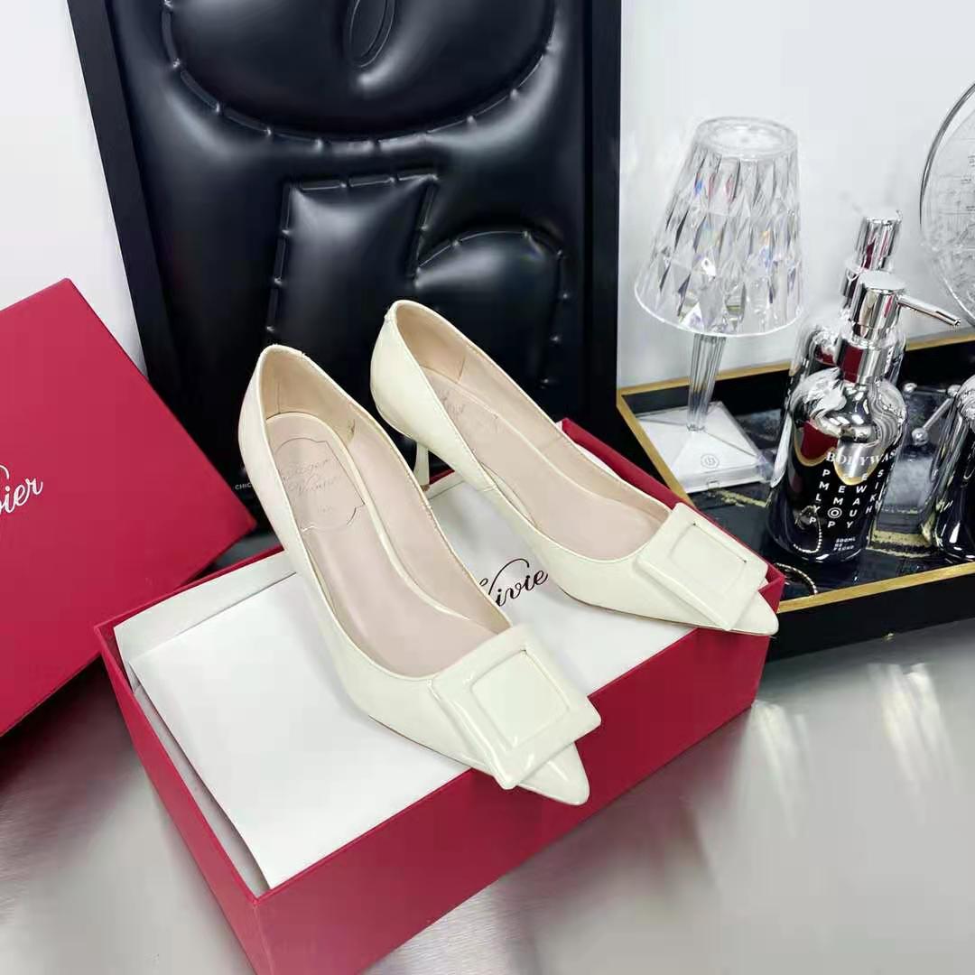 Roger Vivier Women Viv In The City Pumps in Patent Leather-White - image 4