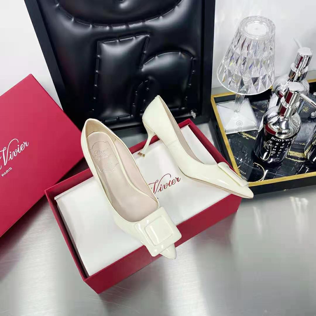 Roger Vivier Women Viv In The City Pumps in Patent Leather-White - image 5
