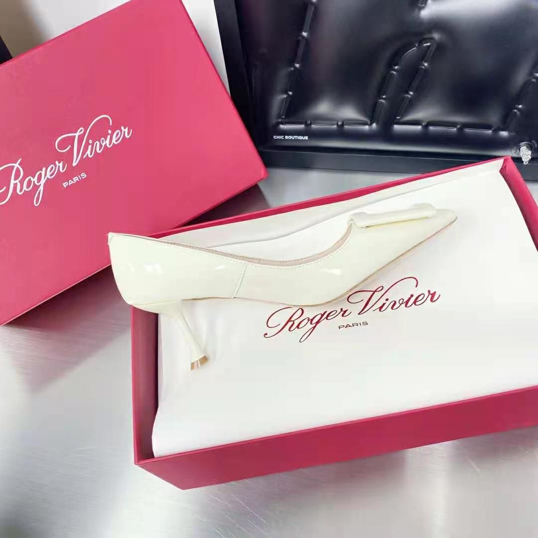 Roger Vivier Women Viv In The City Pumps in Patent Leather-White - image 8