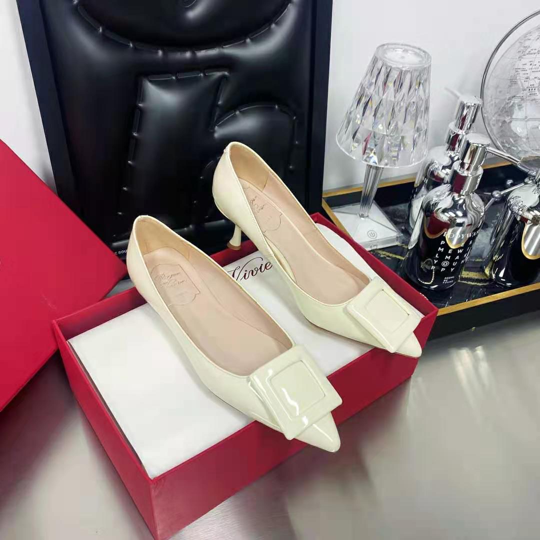Roger Vivier Women Viv In The City Pumps in Patent Leather-White - image 6