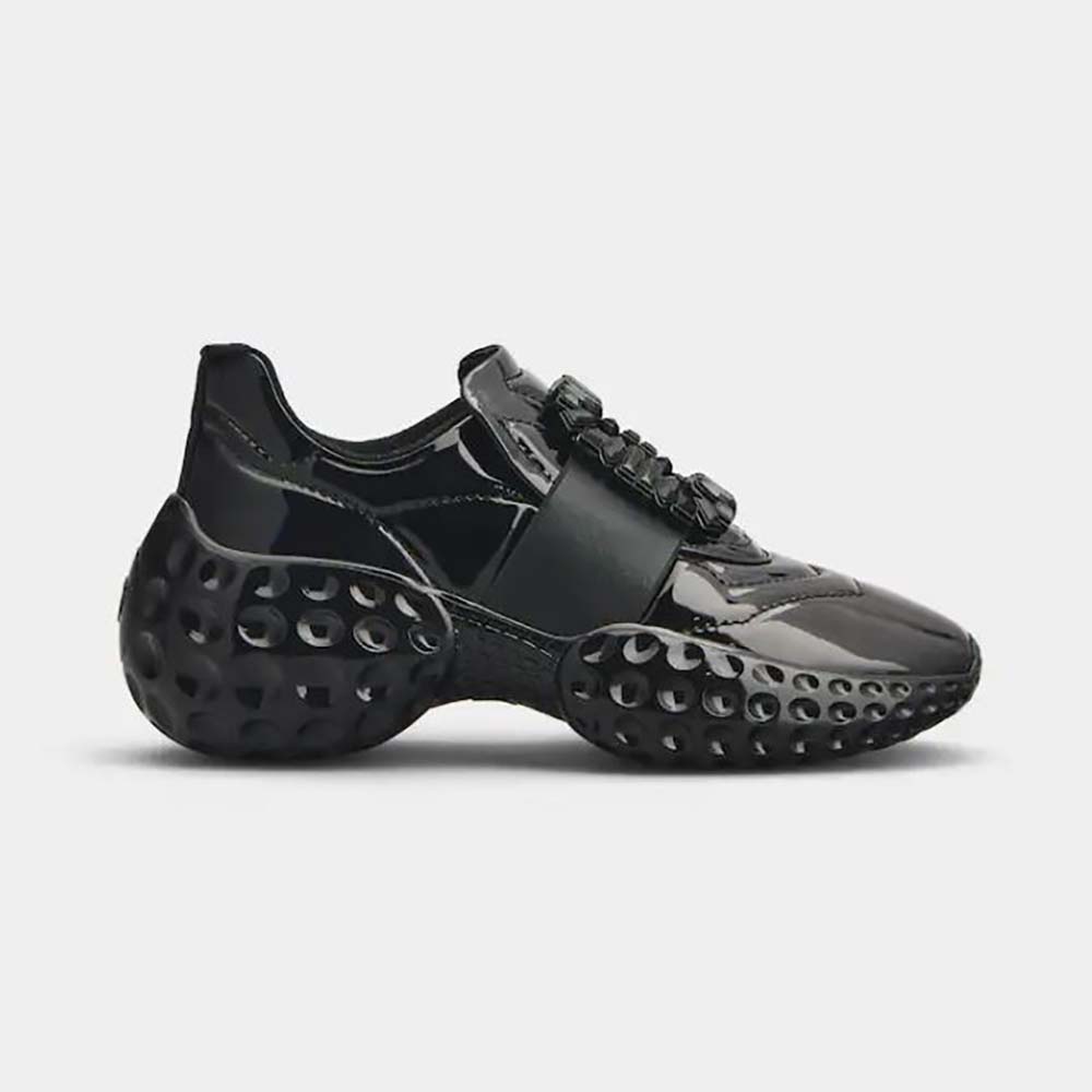 Roger Vivier Women Viv Run Light Strass Buckle Sneakers in Fabrics-Black