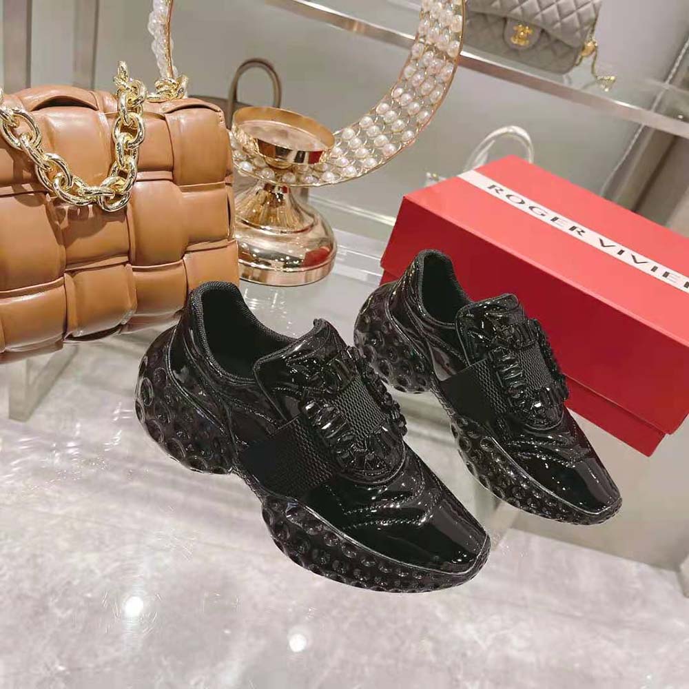 Roger Vivier Women Viv Run Light Strass Buckle Sneakers in Fabrics-Black - image 4
