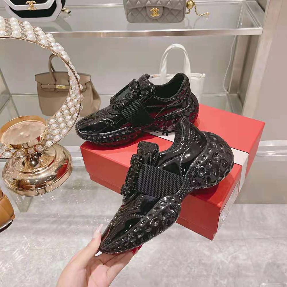 Roger Vivier Women Viv Run Light Strass Buckle Sneakers in Fabrics-Black - image 6