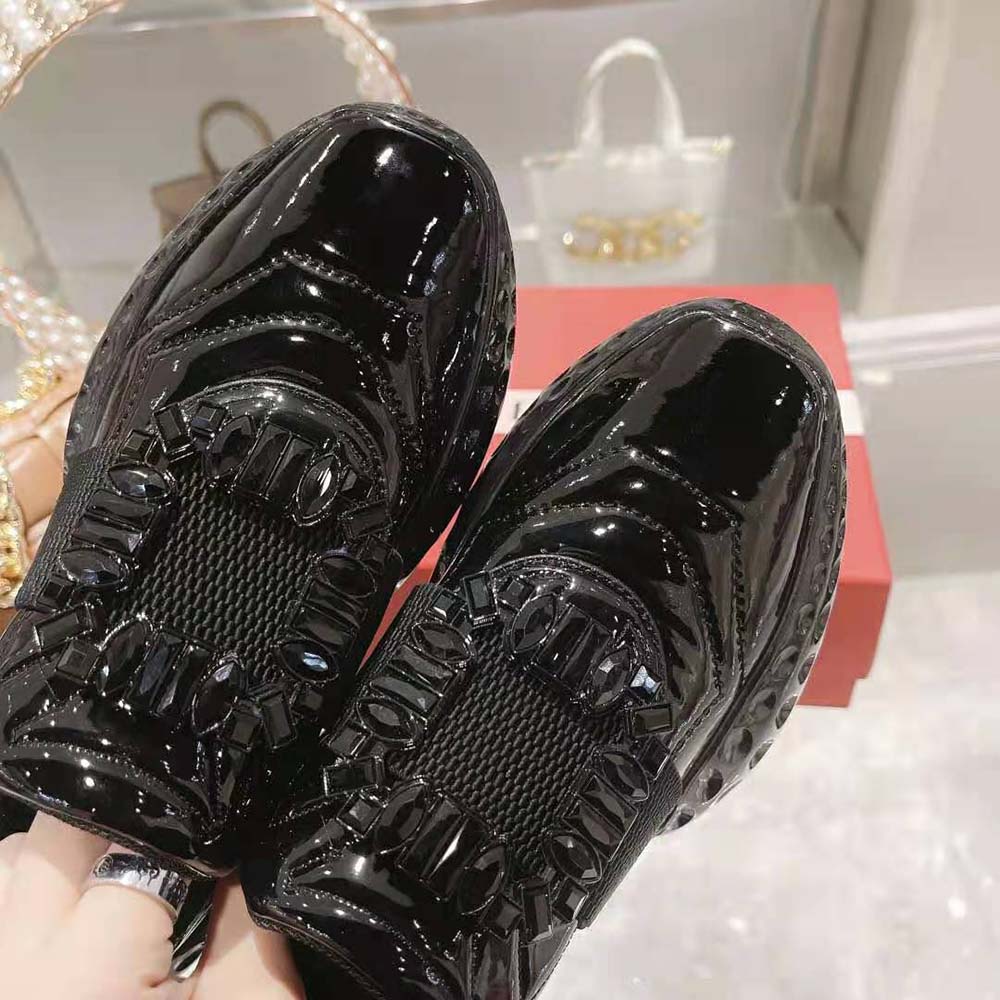 Roger Vivier Women Viv Run Light Strass Buckle Sneakers in Fabrics-Black - image 7
