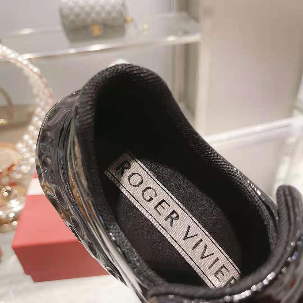 Roger Vivier Women Viv Run Light Strass Buckle Sneakers in Fabrics-Black - image 9
