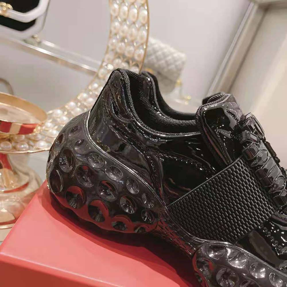 Roger Vivier Women Viv Run Light Strass Buckle Sneakers in Fabrics-Black - image 8