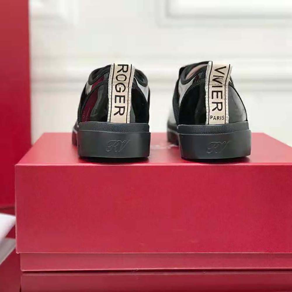 Roger Vivier Women Walky Viv Lacquered Buckle Sneakers in Leather-Black - image 6