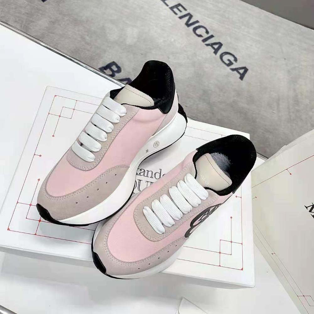 Overhead shot showcasing oversized sole of Alexander Mcqueen Sprint Runner