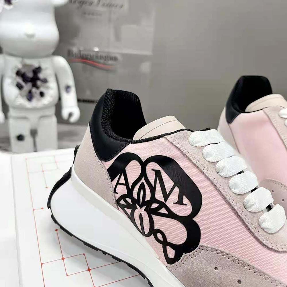 Alexander Mcqueen Unisex Sprint Runner in Calf Leather-Pink - image 8