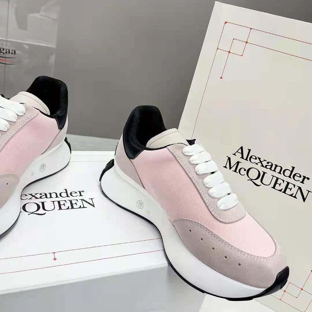 Alexander Mcqueen Unisex Sprint Runner in Calf Leather-Pink - image 6