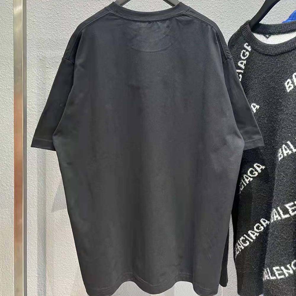 Balenciaga Men Cities Paris T-shirt Medium Fit in Black - image 4