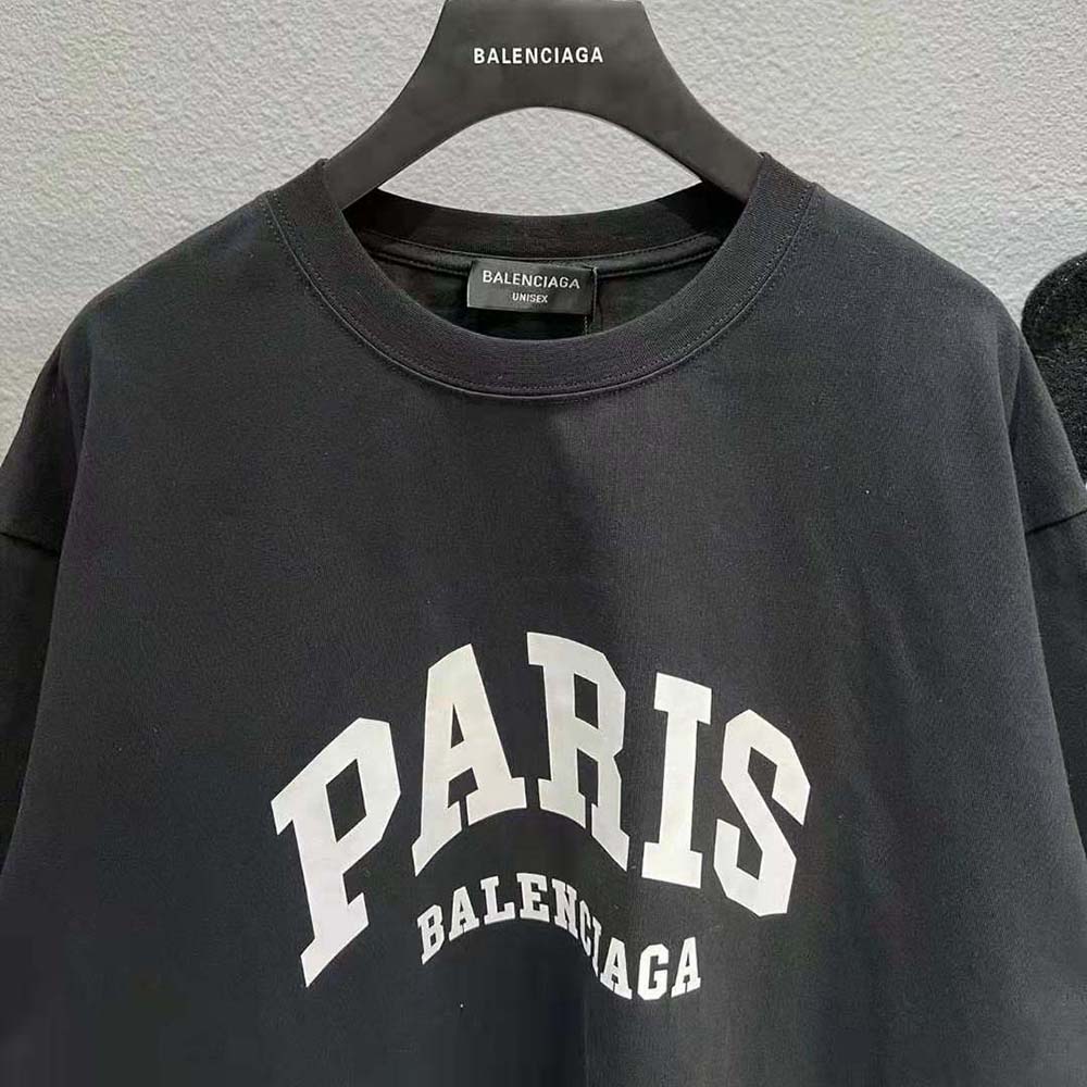 Balenciaga Men Cities Paris T-shirt Medium Fit in Black - image 5