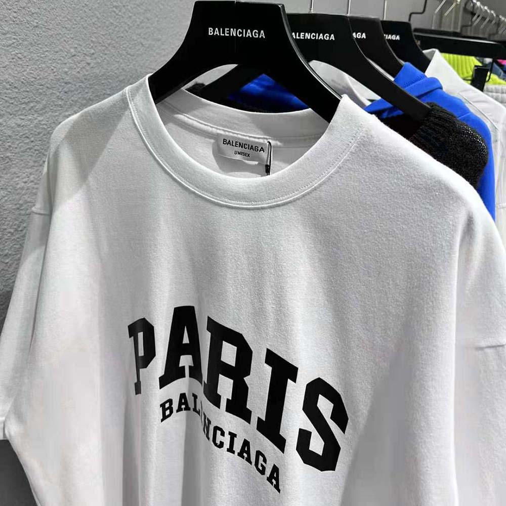 Balenciaga Men Cities Paris T-shirt Medium Fit in White - image 5