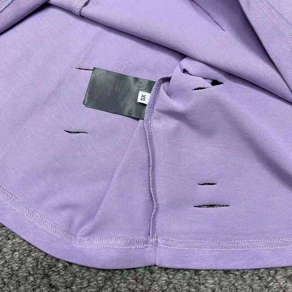 Balenciaga Women Destroyed T-shirt Boxy Fit in Purple - image 8