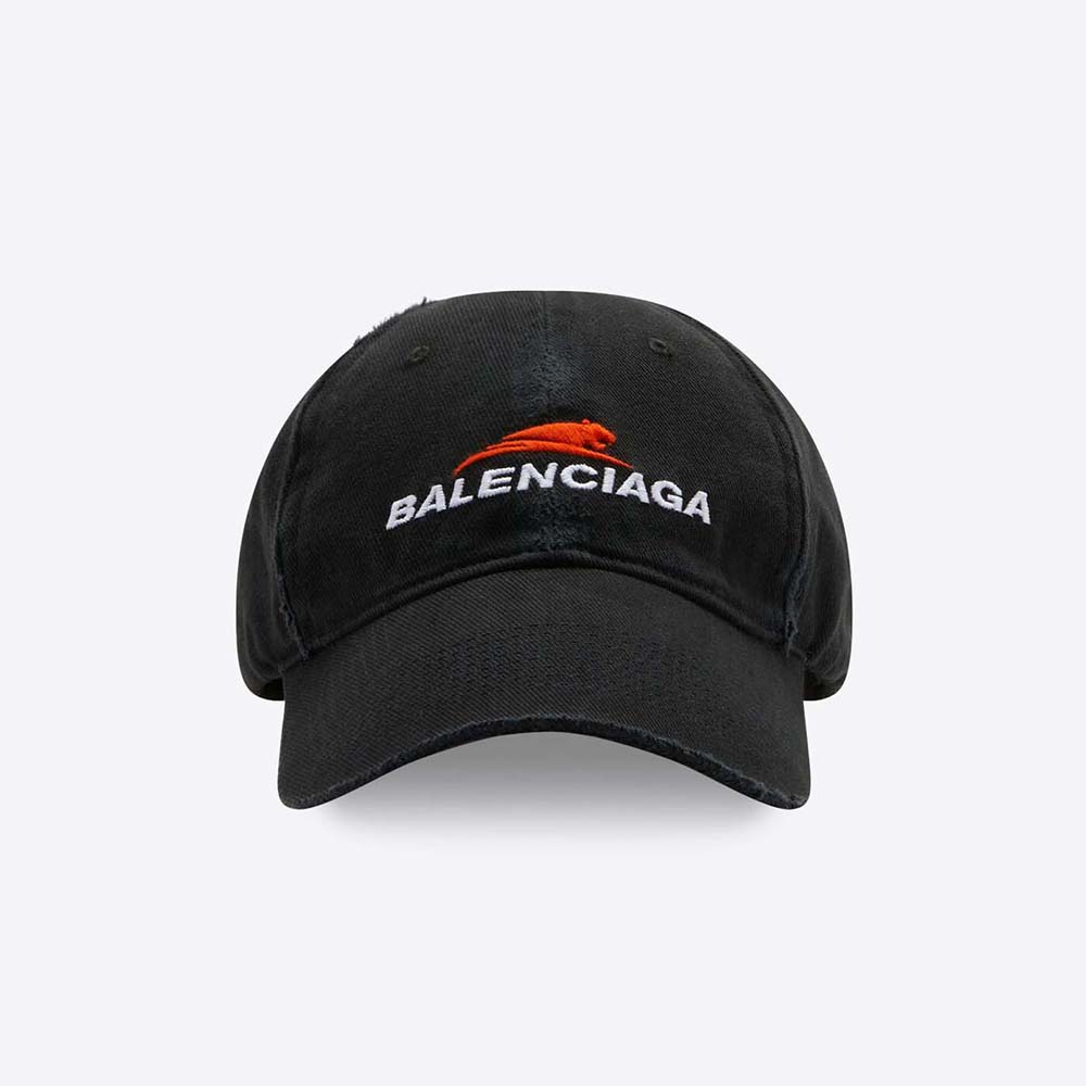Front view of Balenciaga Women Year Of The Tiger Cap in black and white