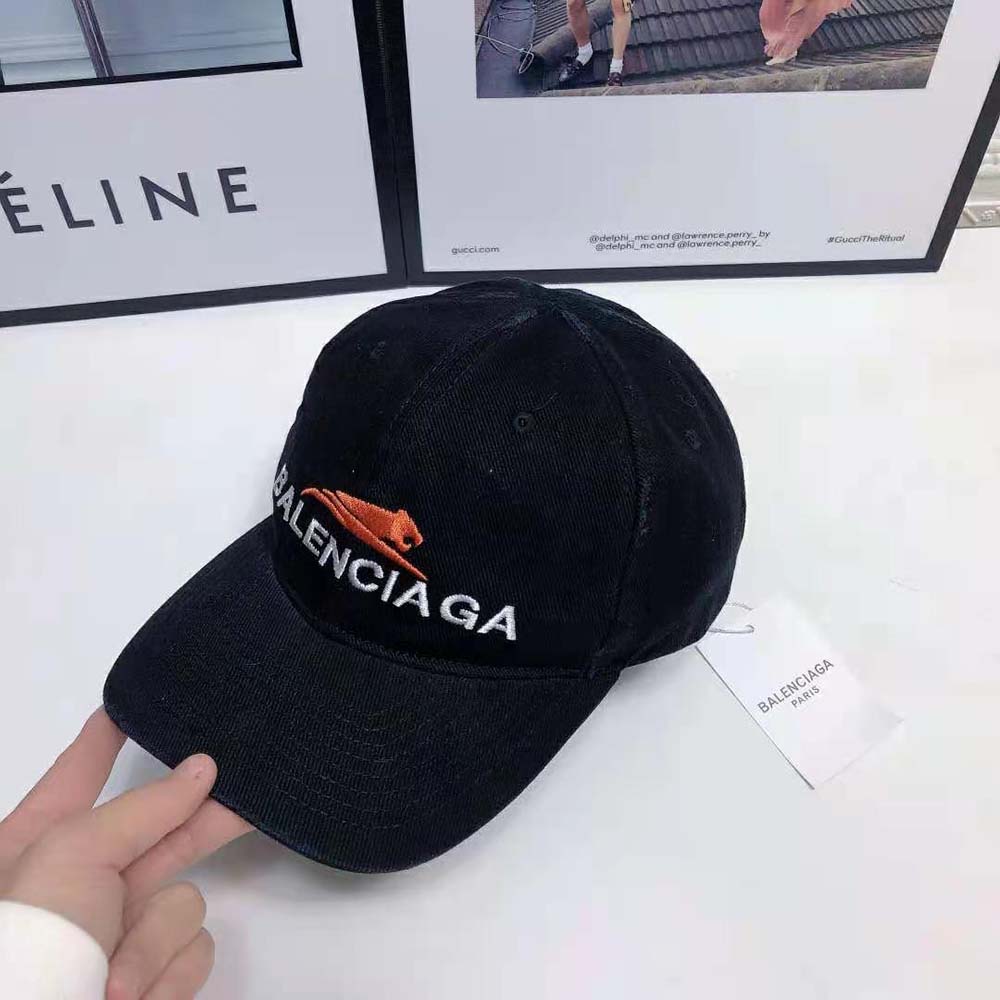 Side angle showing adjustable strap on Balenciaga Women Year Of The Tiger Cap
