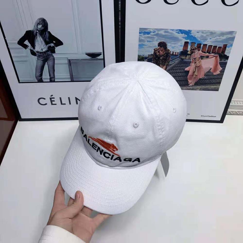 Balenciaga Women Year Of The Tiger Cap in White and Black Cotton Drill - image 4