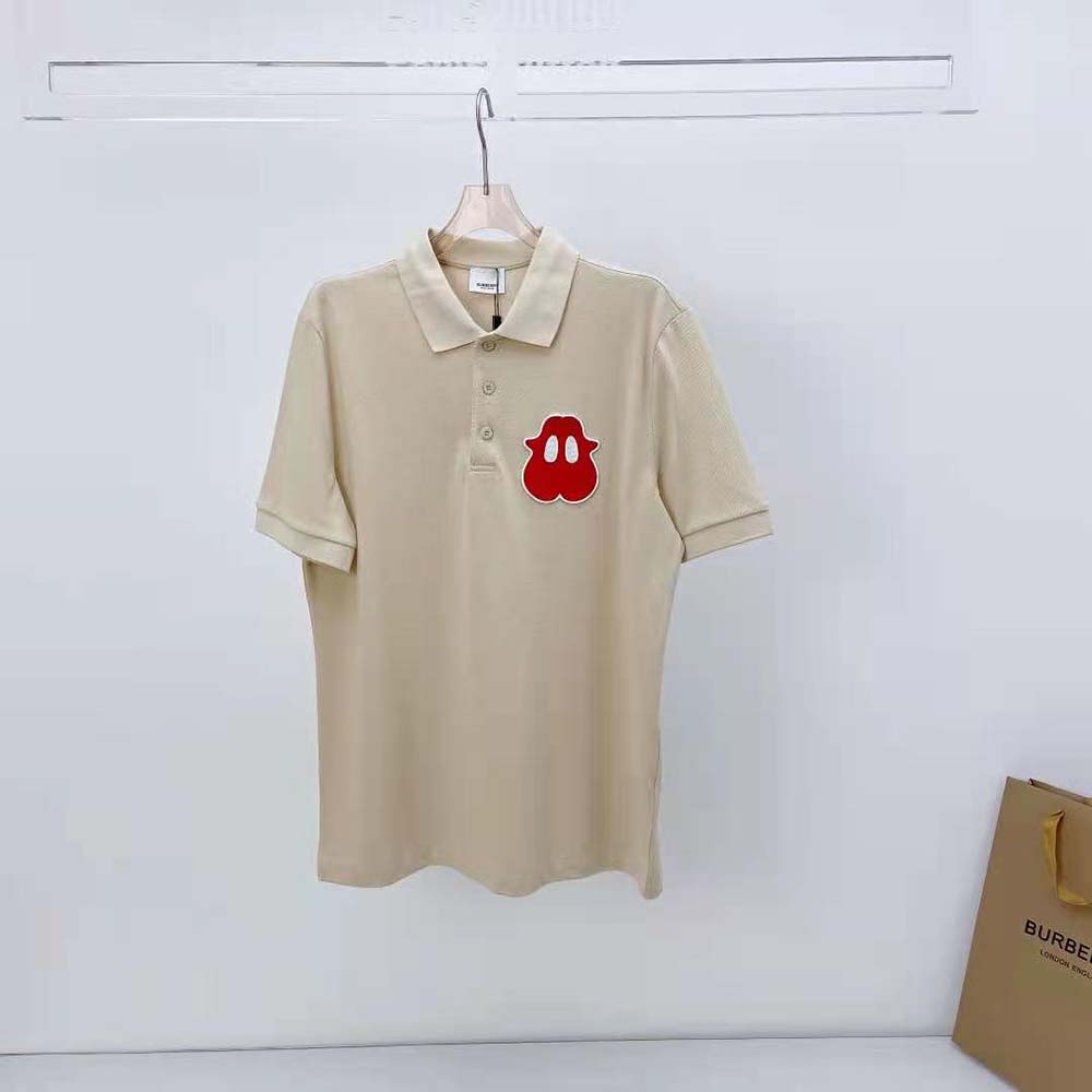Close-up detail of Monster graphic on Burberry Men Monster Graphic Polo