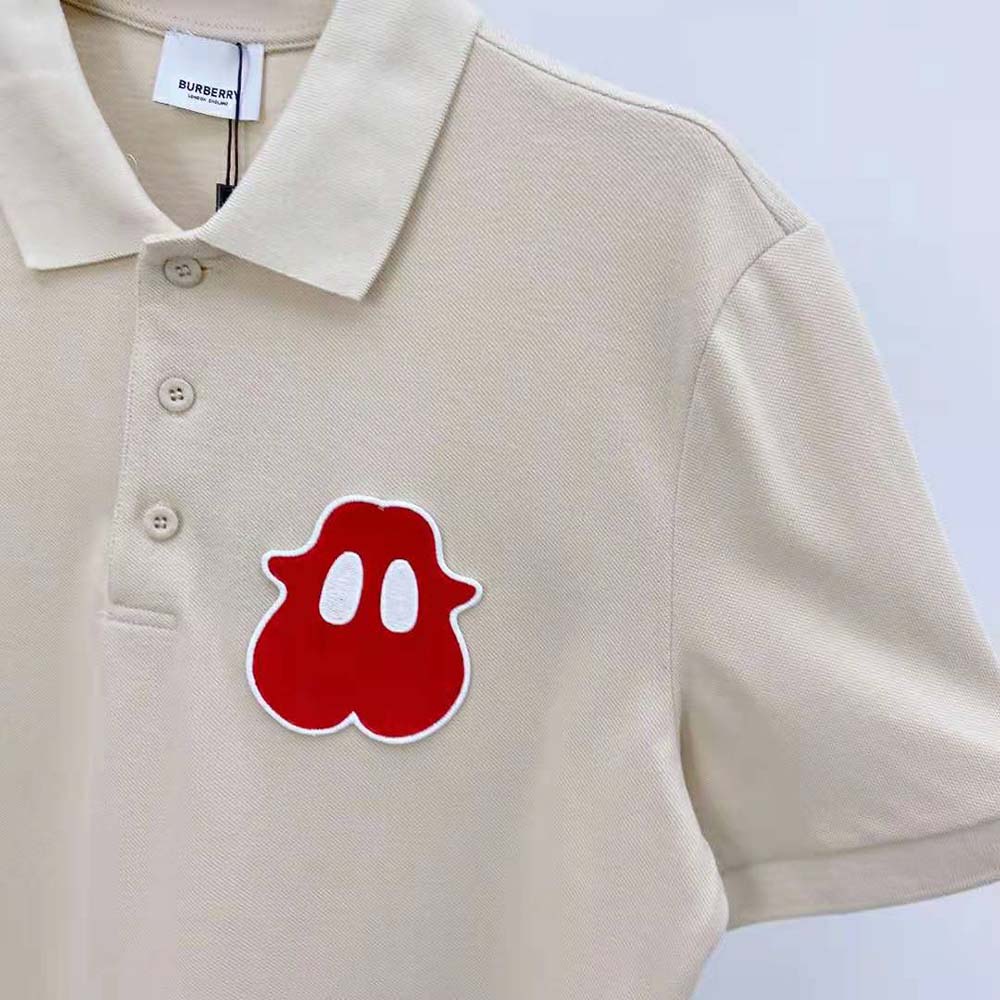 Burberry Men Monster Graphic Cotton Pique Oversized Polo Shirt-Sandy - image 6