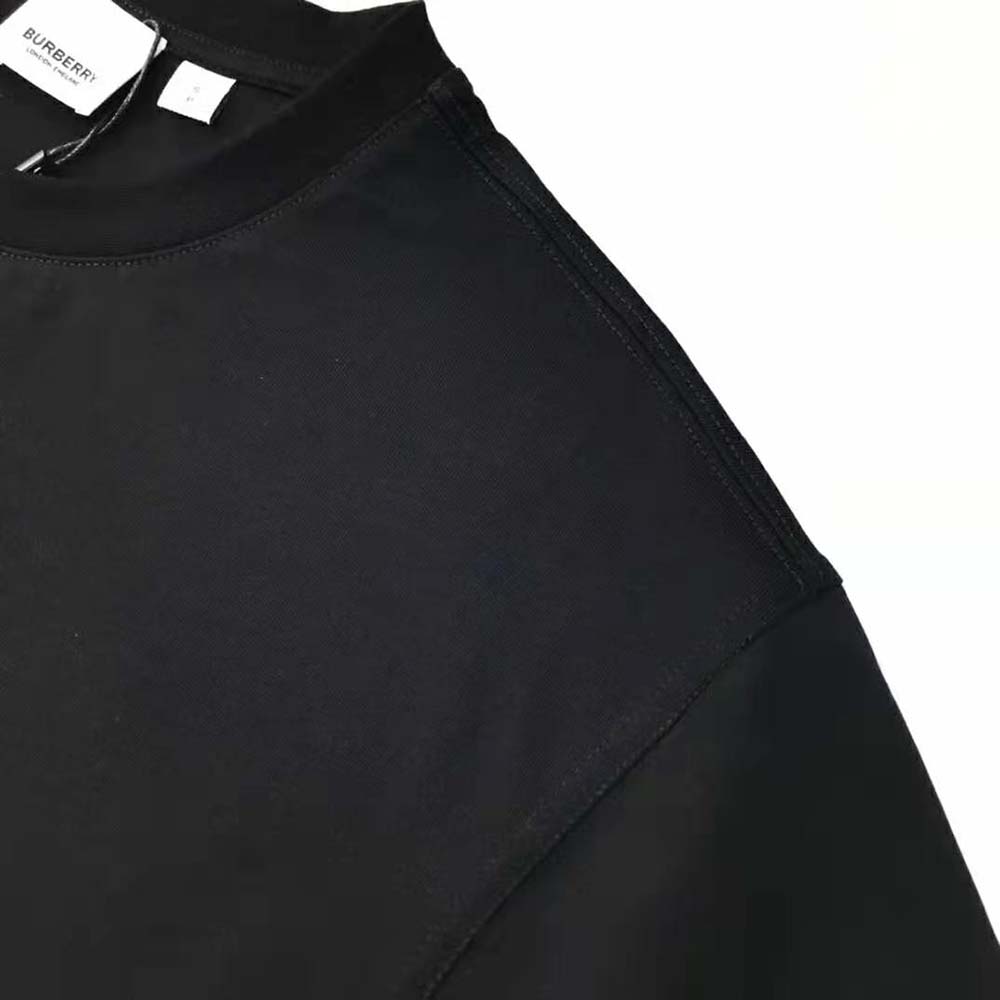 Burberry Men Deer Graphic Cotton Oversized T-shirt-Black - image 6