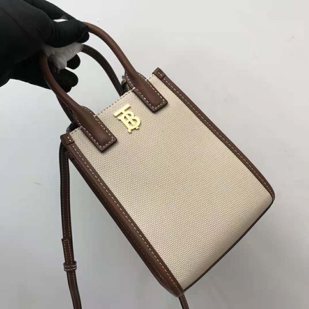 Burberry Women Micro Monogram Motif Canvas and Leather Tote - image 4