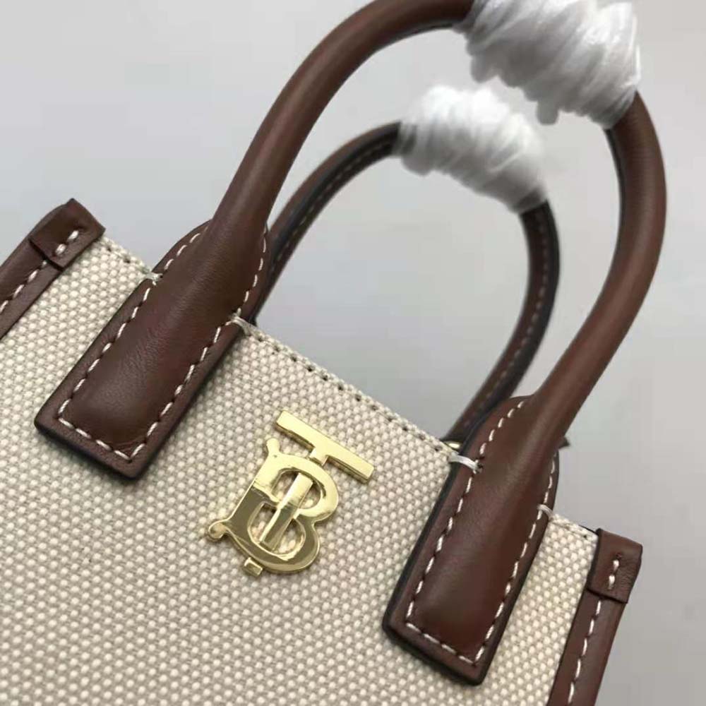 Burberry Women Micro Monogram Motif Canvas and Leather Tote - image 9