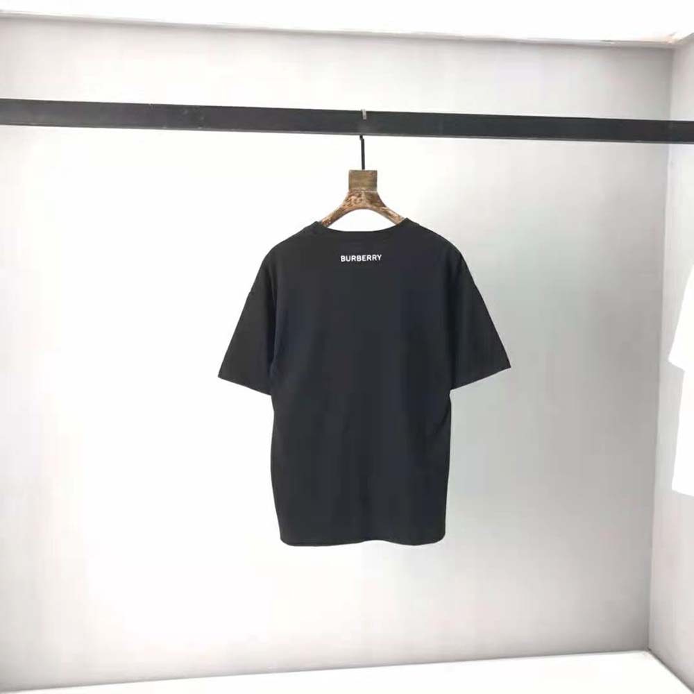 Side angle showing oversized fit of Burberry Men Monster Graphic Cotton T-shirt