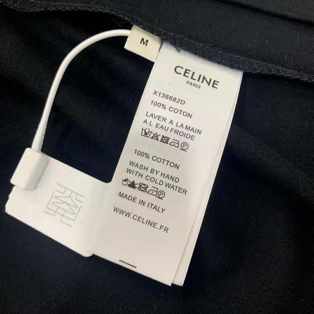 Celine Women Loose T-shirt in Cotton Jersey with Artist Print-Black - image 9
