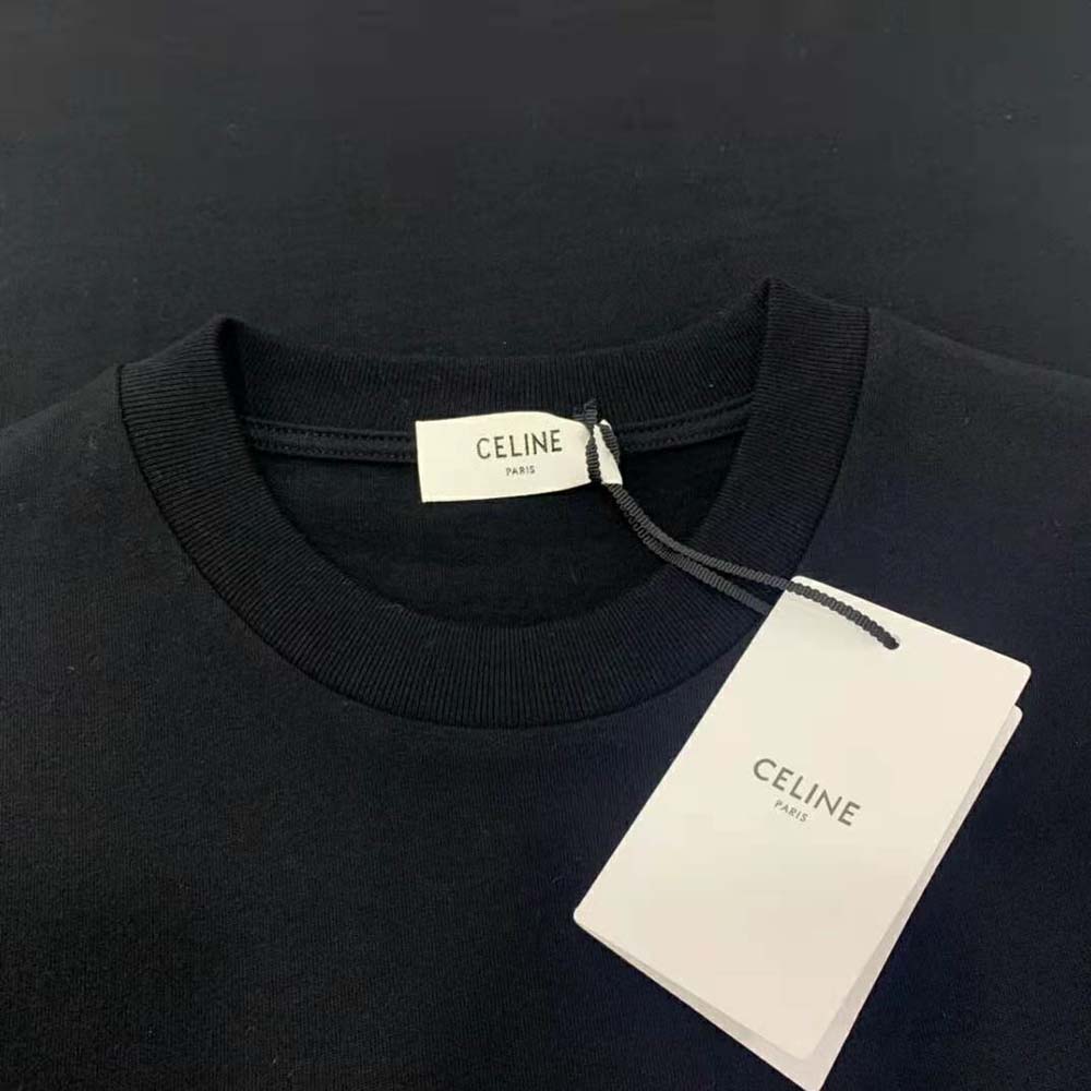 Celine Women Loose T-shirt in Cotton Jersey with Artist Print-Black - image 8