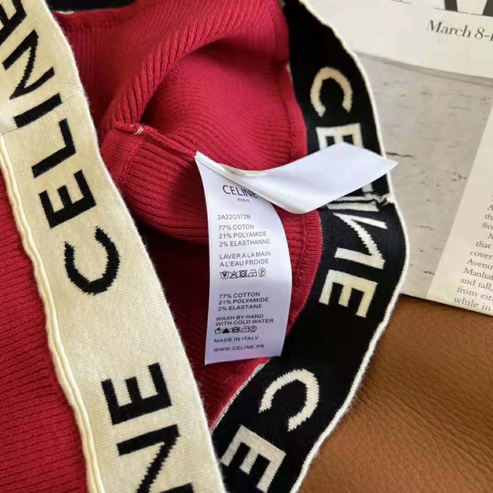 Celine Women Athletic Knit Bra Top-Red - image 10