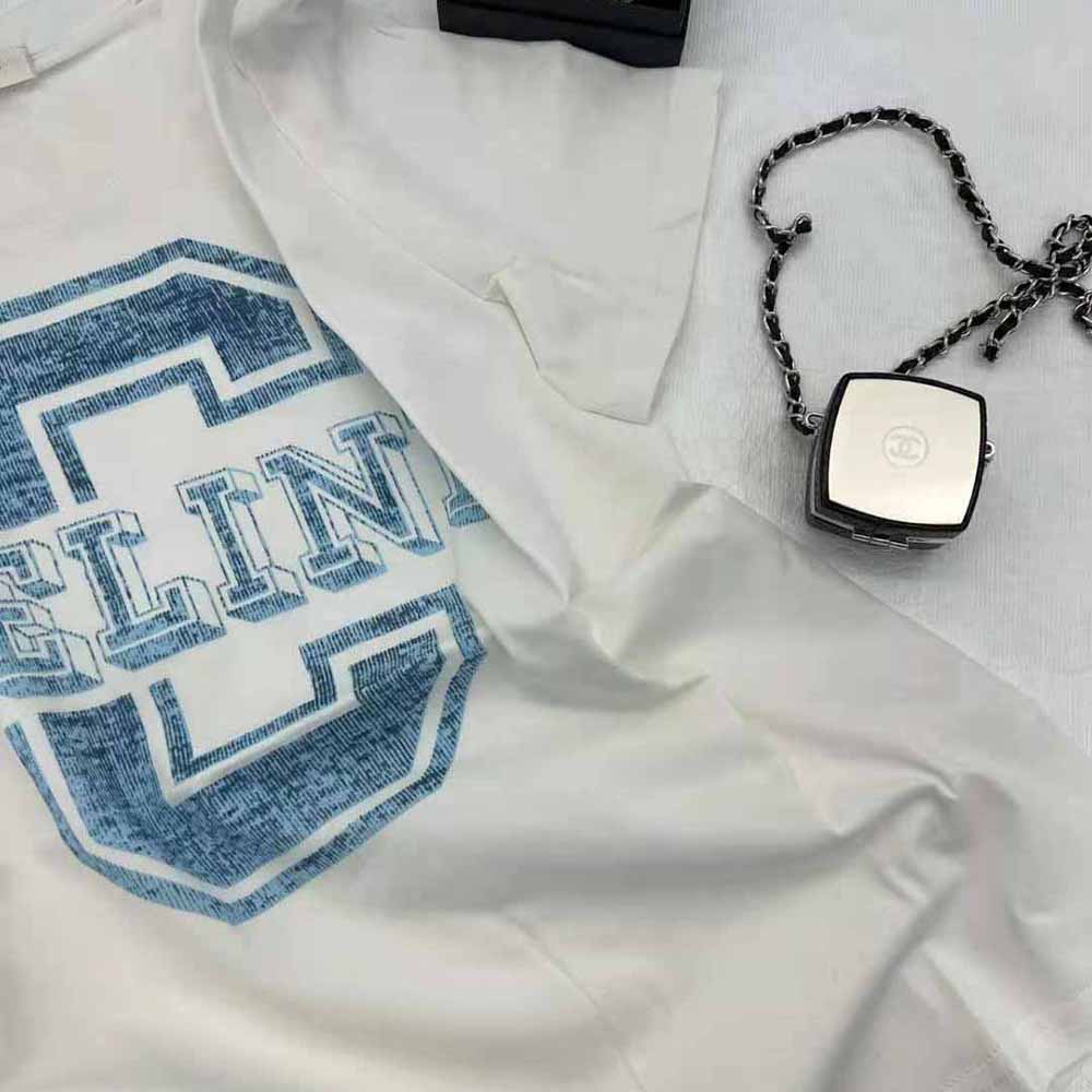Celine Women Boxy Cotton Jersey T-shirt-White - image 3