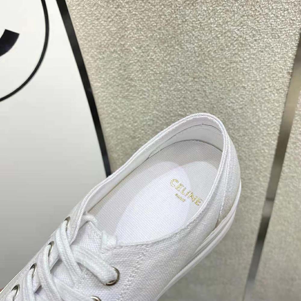 Celine Women Jane Low Lace-up Sneaker in Canvas and Calfskin - image 10