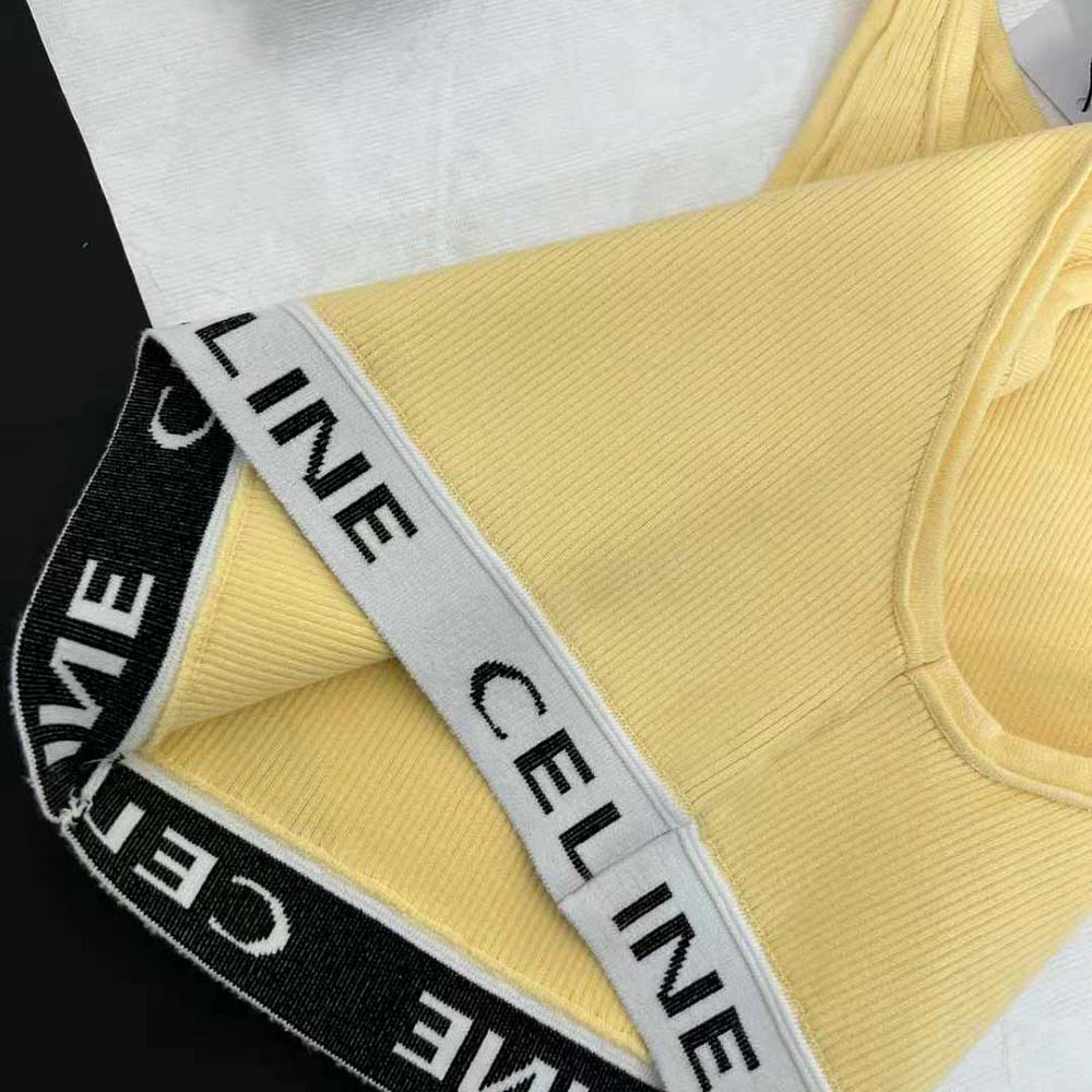 Celine Women Mesh Sports Bra-Yellow - image 7