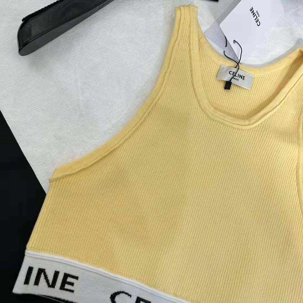 Celine Women Mesh Sports Bra-Yellow - image 6