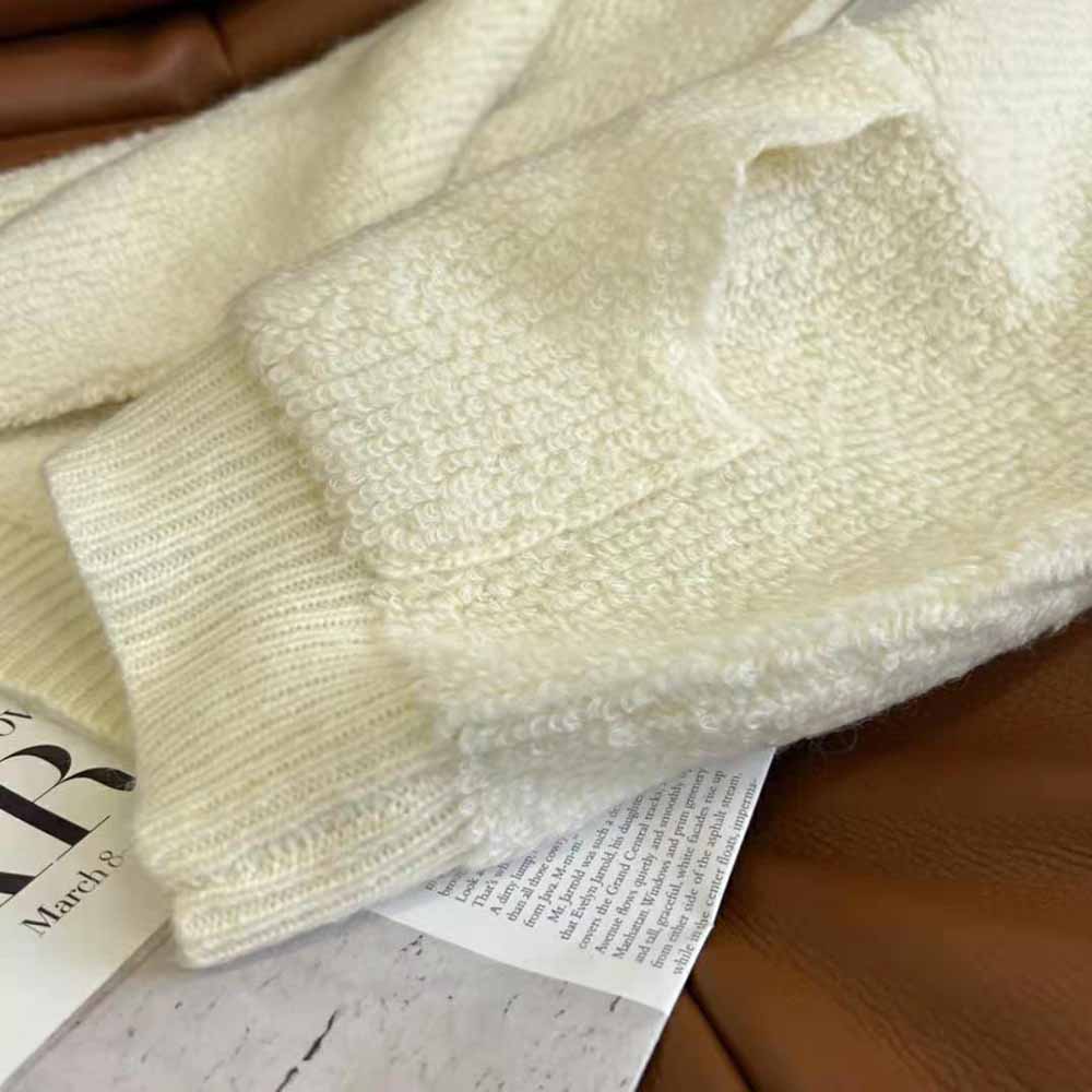 Celine Women Sweater with Hood in Micro Fur Alpaca Wool - image 8