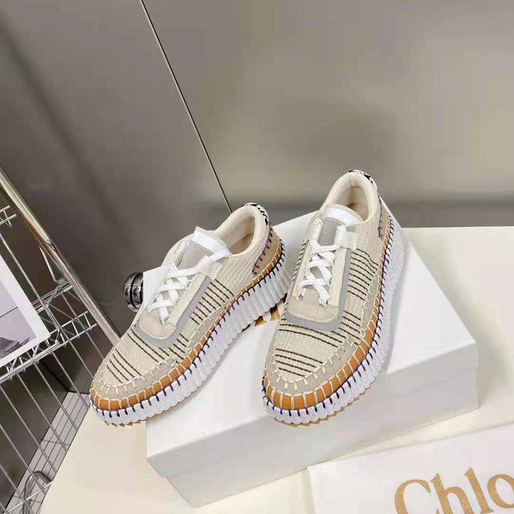 Chloe Women Nama Sneaker in Recycled Mesh-Beige - image 5