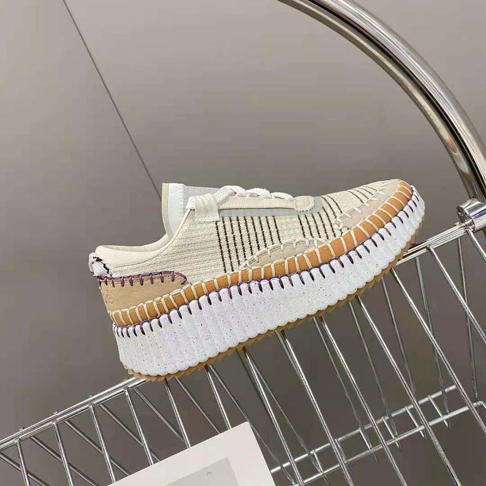 Chloe Women Nama Sneaker in Recycled Mesh-Beige - image 7