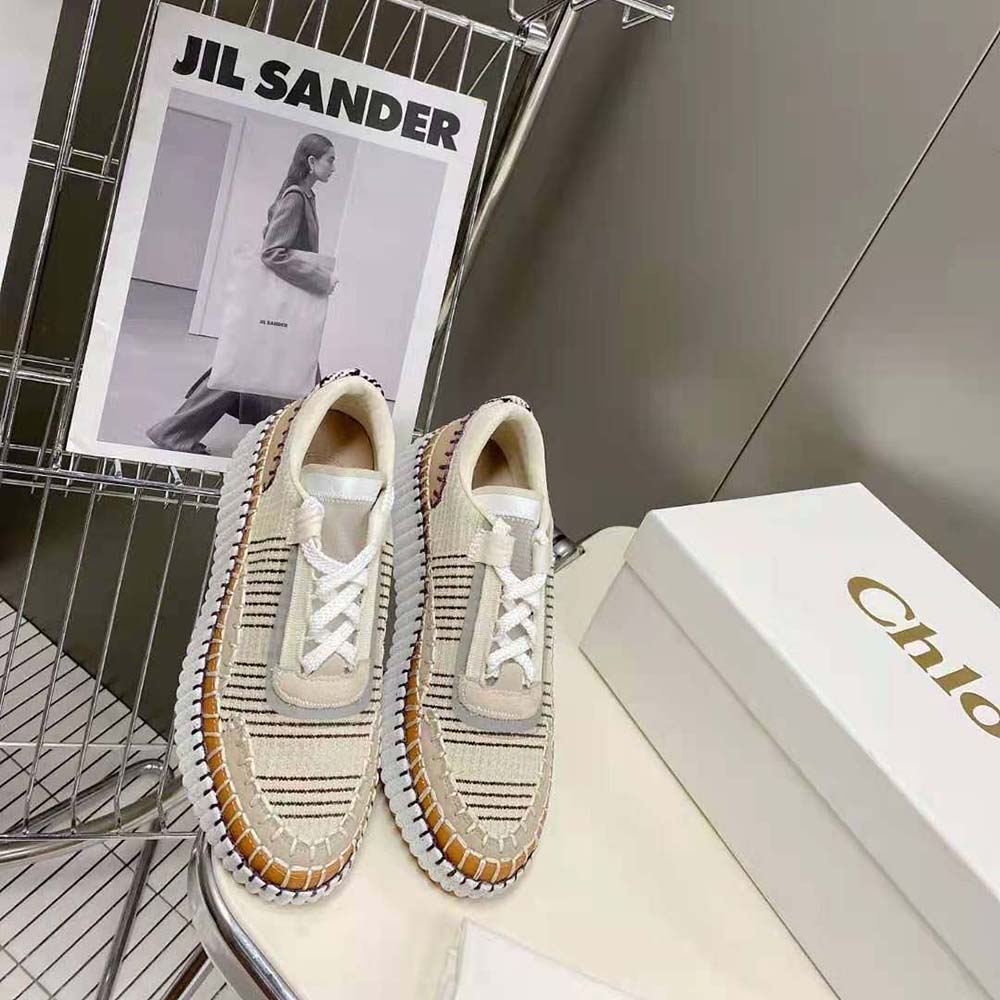 Top view showing lace-up closure on Chloe Women Nama Sneaker