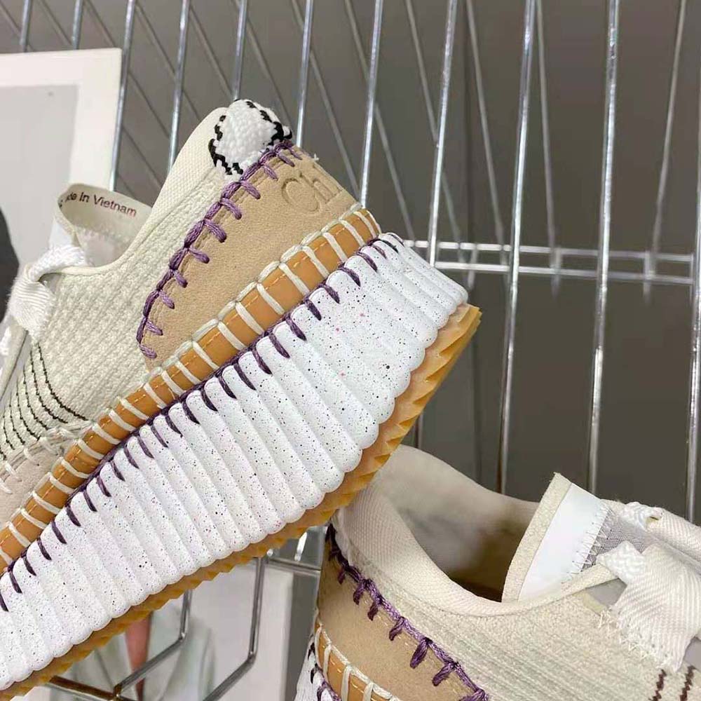Chloe Women Nama Sneaker in Recycled Mesh-Beige - image 8